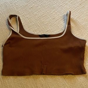 brown crop tank top